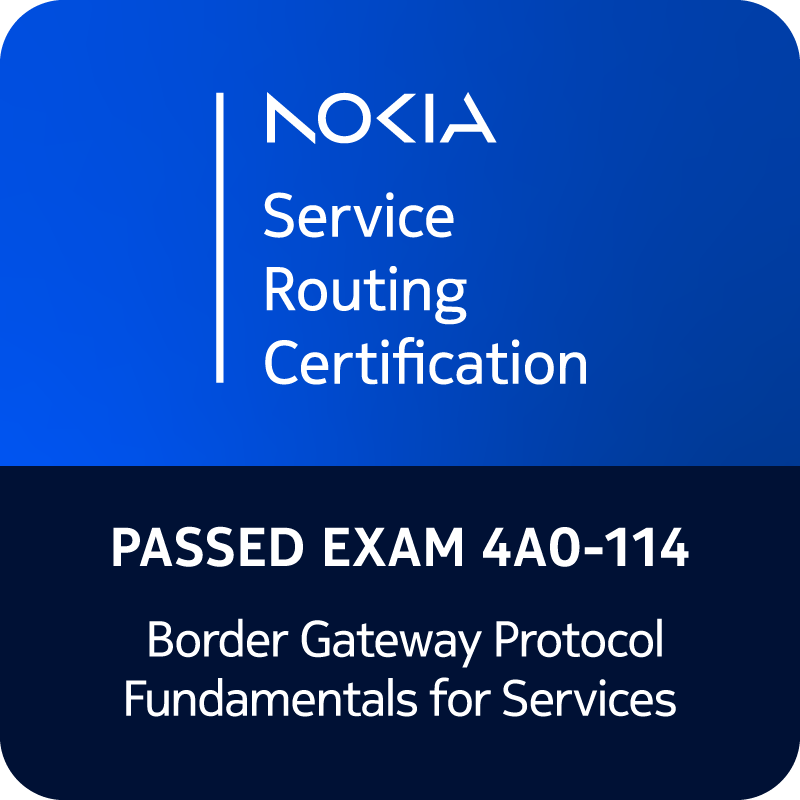 Fiche technique de l’examen Nokia BGP Fundamentals for Services – 4A0-114 2 Vers l'expertise Cloud, Réseau et Cybersécurité. Fiche technique de l’examen Nokia BGP Fundamentals for Services – 4A0-114