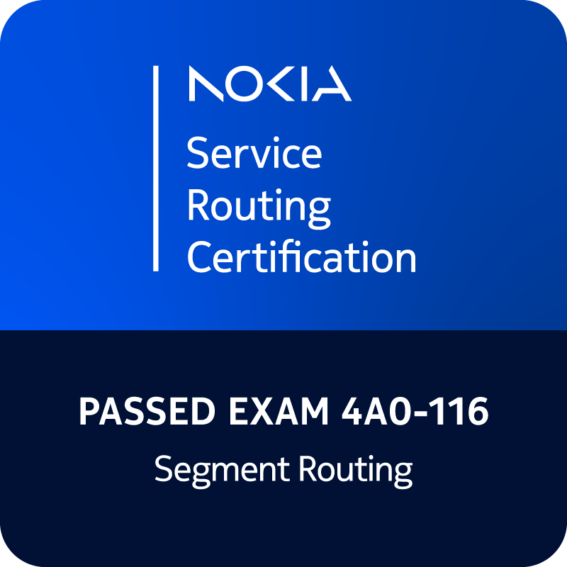 Fiche technique de l’examen Nokia Segment Routing Exam – 4A0-116 2 Vers l'expertise Cloud, Réseau et Cybersécurité. Fiche technique de l’examen Nokia Segment Routing Exam – 4A0-116
